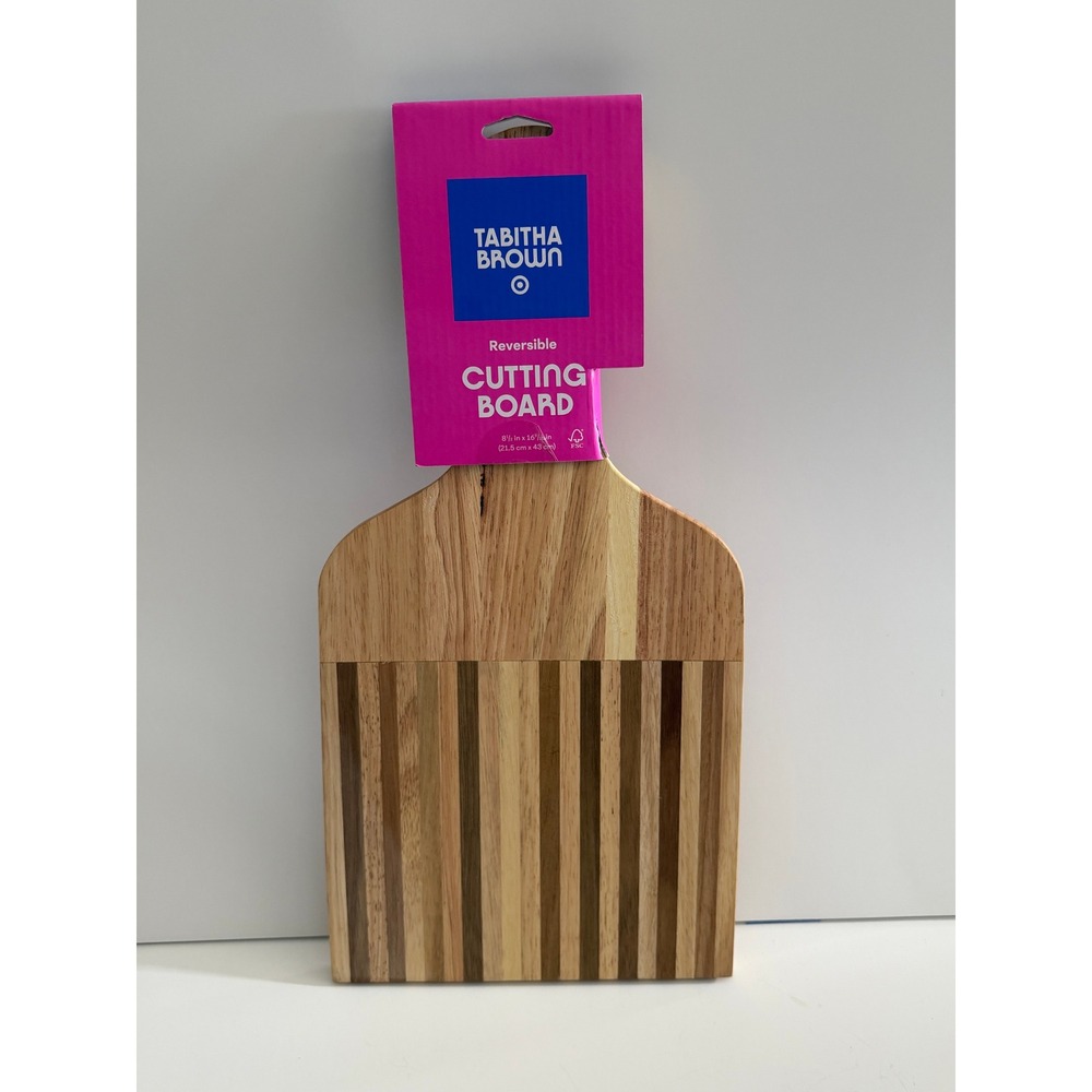 New Target Tabitha Brown Kitchen Home Reversible Afro Pick Wooden Cutting Board